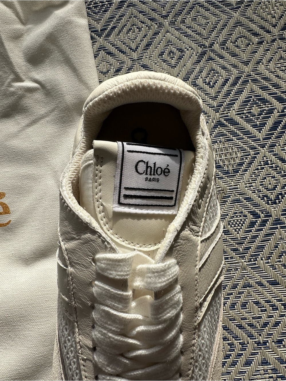 Chloé White Leather & Mesh Sneakers low top sneakers - Picture 2 of 6